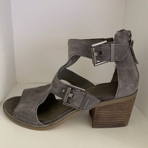 Nicole Gray Suede Heels